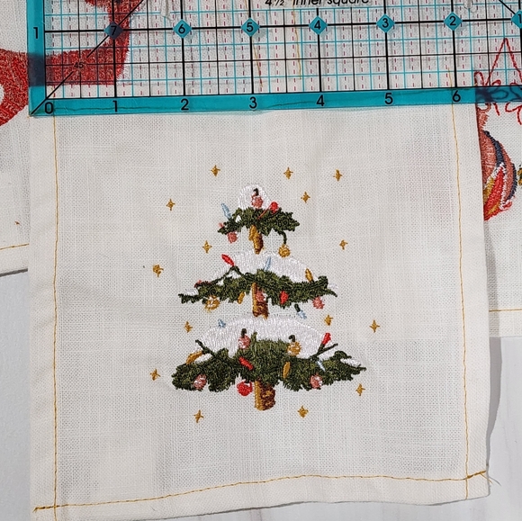 Threshold Christmas Embroidered Winter Scene Cocktail Napkins 5 pc. - Picture 9 of 9